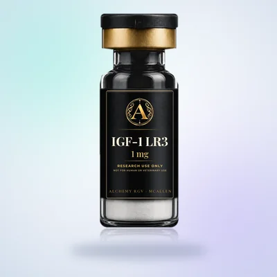 IGF-1 LR3 1 mg vial with Alchemy RGV label, research use only