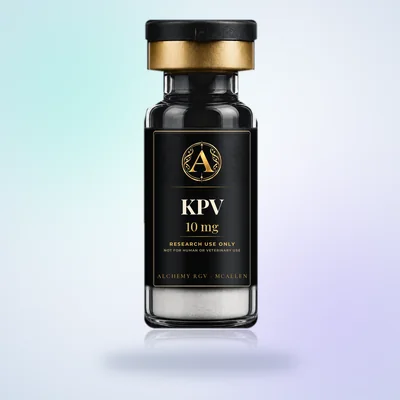 KPV 10 mg vial with Alchemy RGV label, research use only