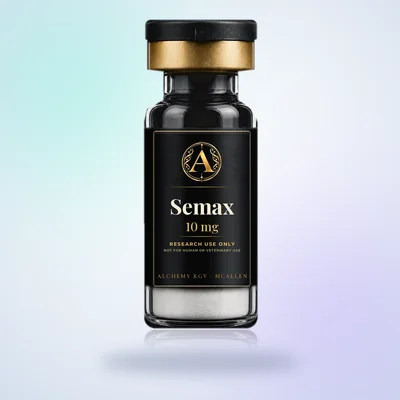 Semax 10 mg vial with Alchemy RGV label, research use only