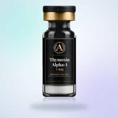 Thymosin Alpha-1 5 mg vial with Alchemy RGV label, research use only
