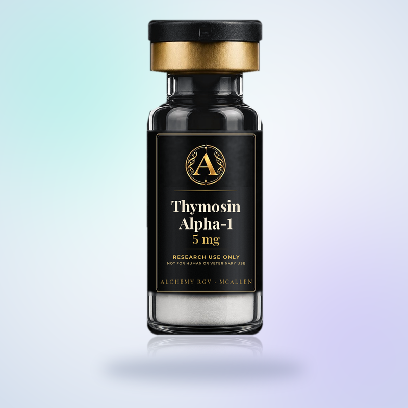Thymosin Alpha-1 5 mg vial with Alchemy RGV label, research use only